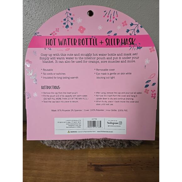 Hedgehog Hot Water Bottle & Sleep Mask - Picture 4 of 6